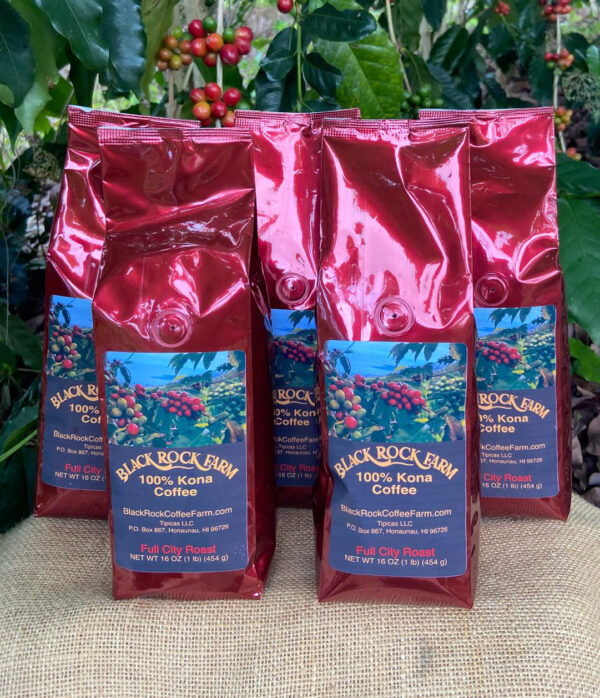 5 one pound bags of Black Rock Coffee, Full City roast